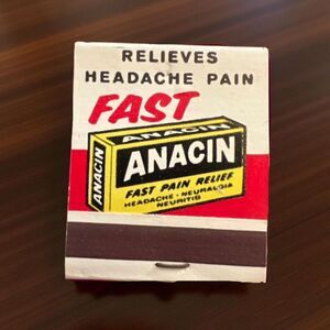 Vintage Dristran Preparation H & Anacin Matchbook Unstruck RARE Gag Gift